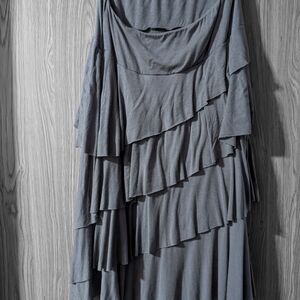 Elegant Gray Layered Mini Skirt